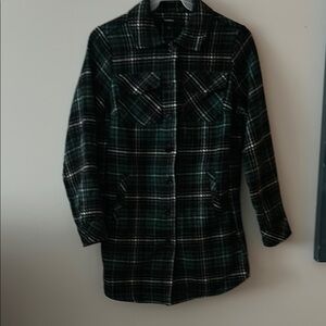 TORRID size M Plaid Green Jacket button all way down